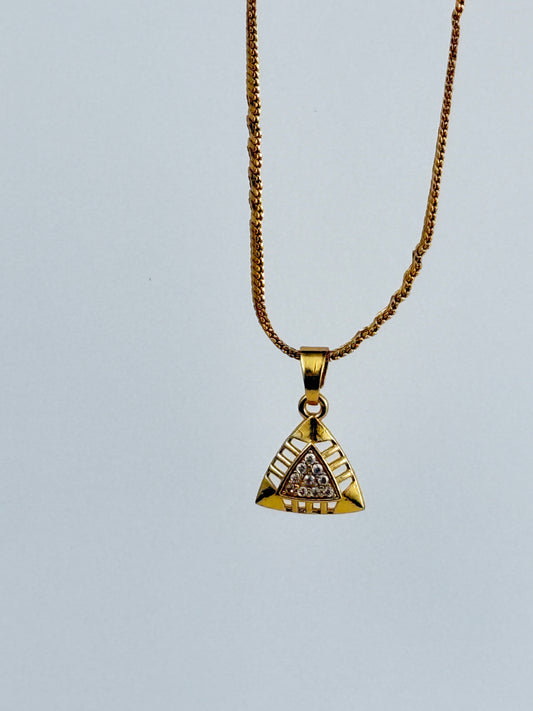 Gold Chain Necklace – Triangle Pendant