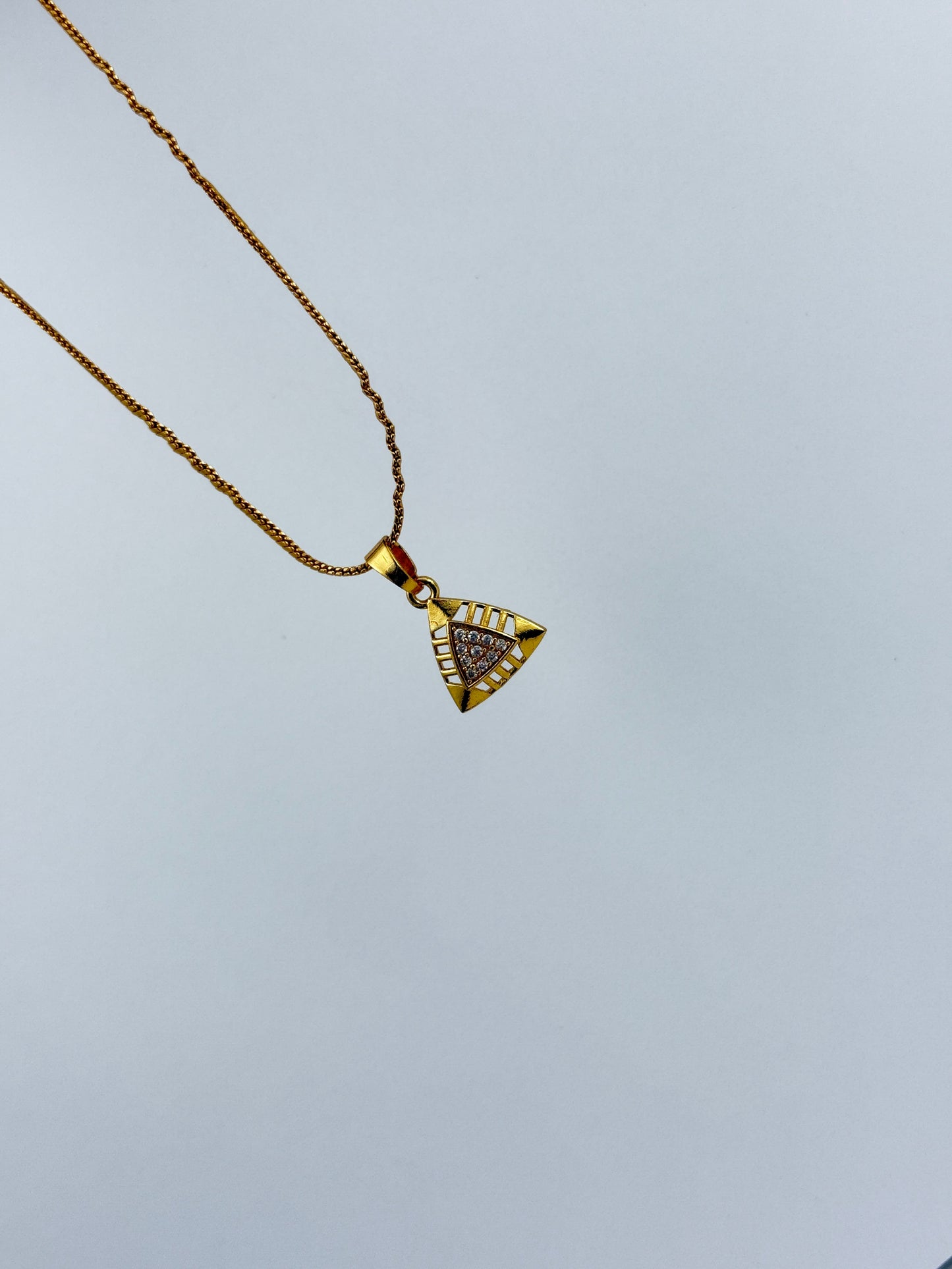 Gold Chain Necklace – Triangle Pendant